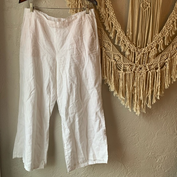 J. Jill Pants - J Jill 100% Linen Wide Leg Trousers